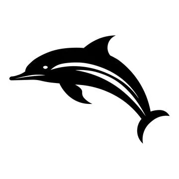 Black vector dolphin icon on white background Stock-Illustration