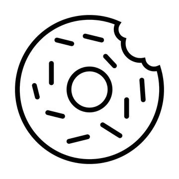 Black vector donut icon on white background Stock Illustration