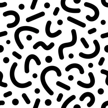 Black vector dot and lines seamless pattern Stock Illustration