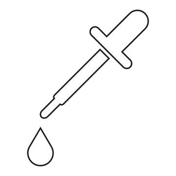 Black vector dropper line icon isolated on white background Stock Illustration