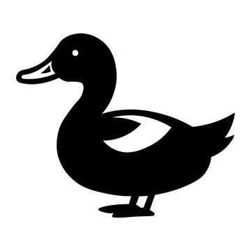 Black vector duck icon on white background Stock Illustration