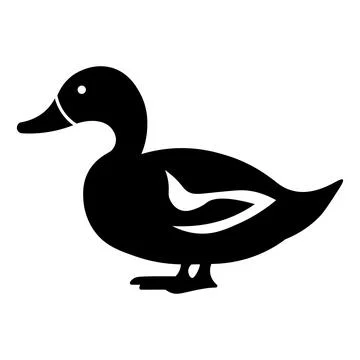 Black vector duck icon on white background Stock Illustration