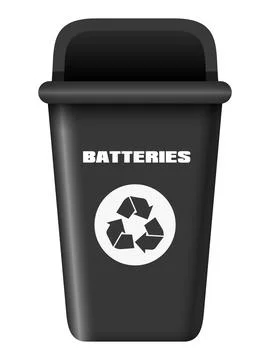 Black vector dumpster for batteries Stock Illustration