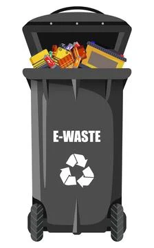 Black vector dumpster for e-waste Stock Illustration