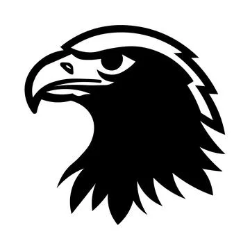 Black vector eagle head icon on white background Stock Illustration