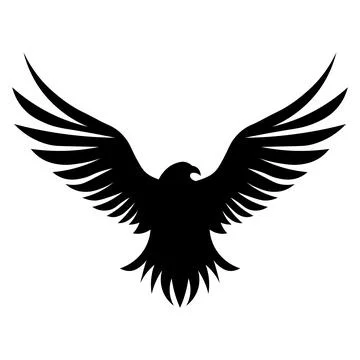 Black vector eagle icon on white background Stock Illustration