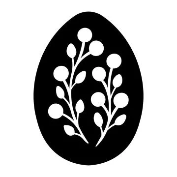 Black vector easter egg icon on white background Stock Illustration
