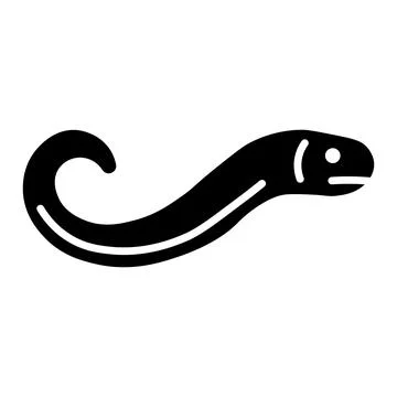 Black vector eel icon on white background Stock Illustration
