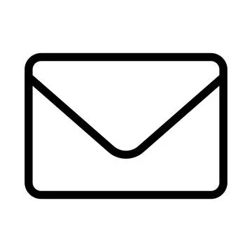 Black vector envelope icon on white background Stock Illustration