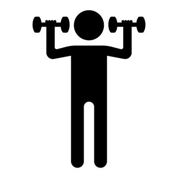 Black vector exercise icon on white background Illustrazione stock