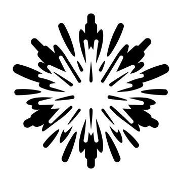 Black vector explosion icon on white background Illustrazione stock