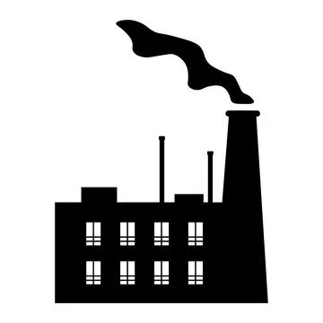 Black vector factory icon on white background Stock Illustration