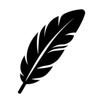 Black vector feather icon on white background Stock Illustration