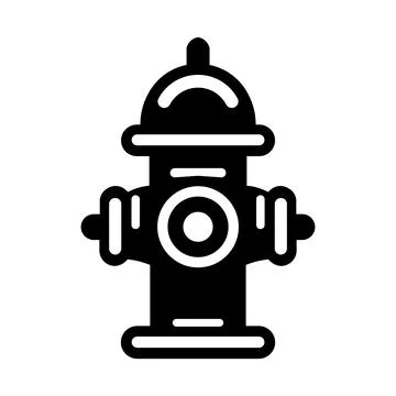 Black vector fire hydrant icon on white background Stock Illustration