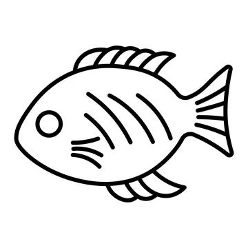 Black vector fish icon on white background Stock Illustration