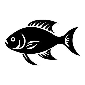 Black vector fish icon on white background Illustrazione stock