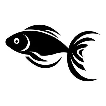 Black vector fish icon on white background Stock Illustration