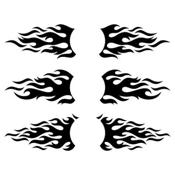 Black-vector-flame-design-elements-blank-logo-templates 库存插图