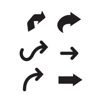 Black vector flat arrows Illustrazione stock