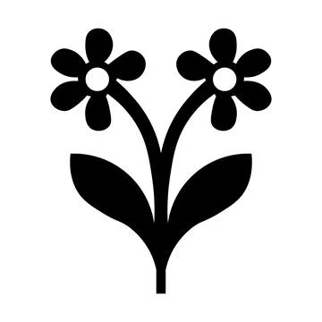 Black vector flower icon on white background Stock Illustration
