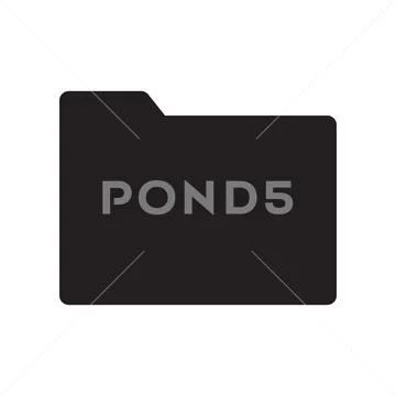 Black vector folder icon isolated on white background: Graphic #195732029
