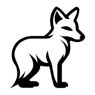 Black vector fox icon on white background Illustrazione stock