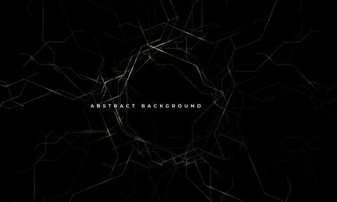 Black vector futuristic background with light effect and abstract lines. Stock Illustration