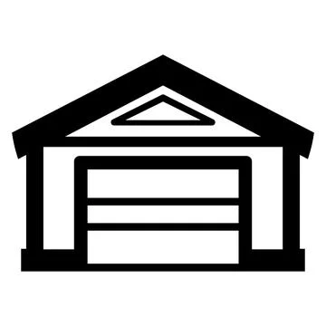 Black vector garage icon on white background Stock Illustration