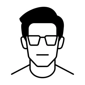 Black vector geek icon on white background Stock Illustration