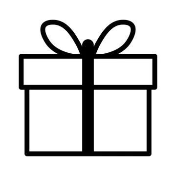 Black vector gift icon on white background Stock Illustration