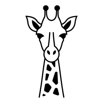 Black vector giraffe icon on white background Illustrazione stock