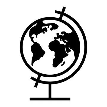 Black vector globe icon on white background Stock Illustration