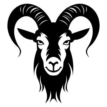Black vector goat icon on white background Stock-Illustration