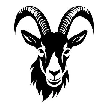 Black vector goat icon on white background Stock Illustration