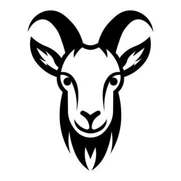 Black vector goat icon on white background Stock Illustration