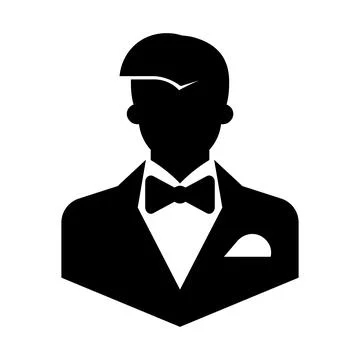 Black vector groom icon on white background Illustrazione stock