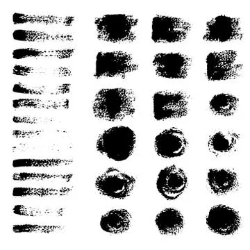 Black vector grunge brushes Stock Illustration