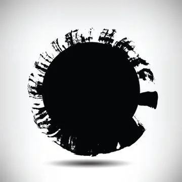 Black vector grunge circle background Stock Illustration