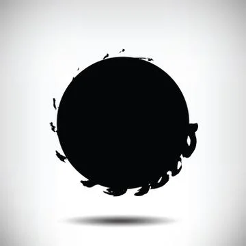 Black vector grunge circle background Stock Illustration