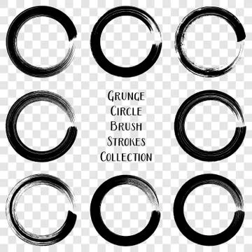 Black vector grunge circle brush strokes イラスト素材