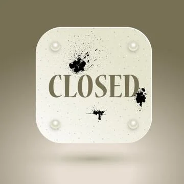 Black vector grunge template CLOSED Stock Illustration
