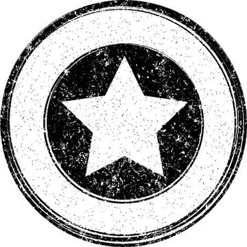 Black vector grunge template with star for rubber stamp イラスト素材