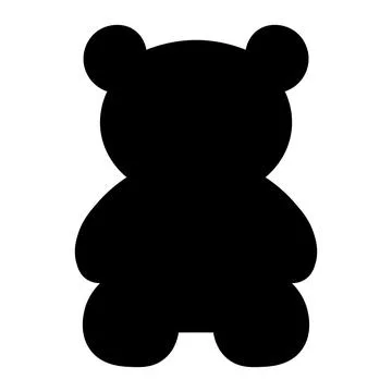 Black vector gummy bear icon on white background Stock Illustration