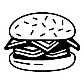 Black vector hamburger icon on white background Stock Illustration