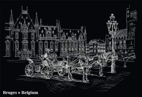 Black vector hand drawing Holland, part 6 Stock Illustration