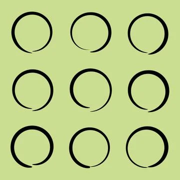 Black vector hand drawn highlight circle set Illustration