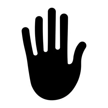 Black vector hand icon on white background Stock Illustration
