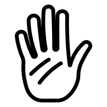 Black vector hand icon on white background Stock Illustration