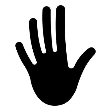 Black vector hand icon on white background Stock Illustration