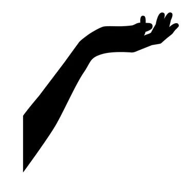 Black vector hand silhouette isolated element Stock Illustration